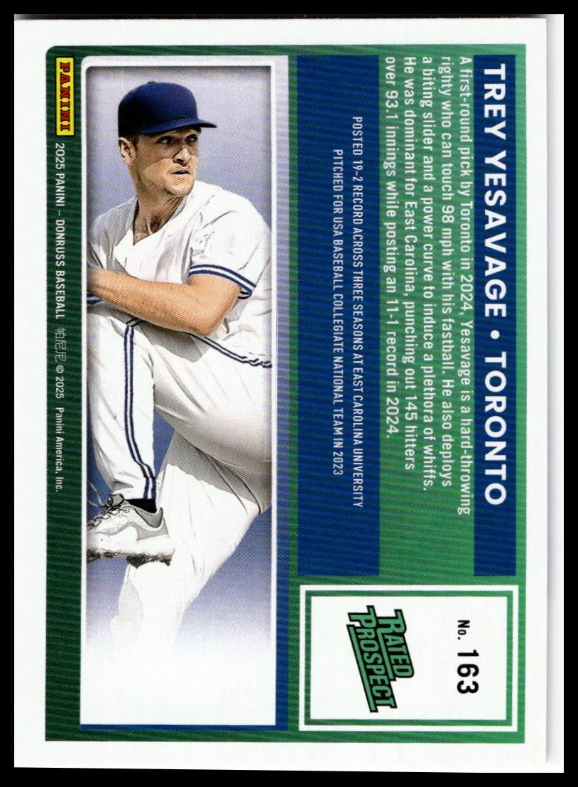 2025 Donruss #163 Trey Yesavage RC