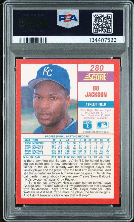 1990 Score #280 Bo Jackson Promos PSA 7