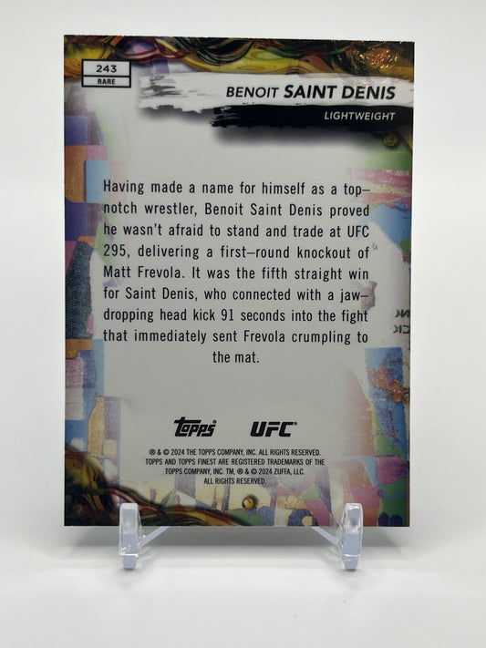 2024 Topps Finest UFC #243 Benoit Saint Denis Aqua Glitter Refractors