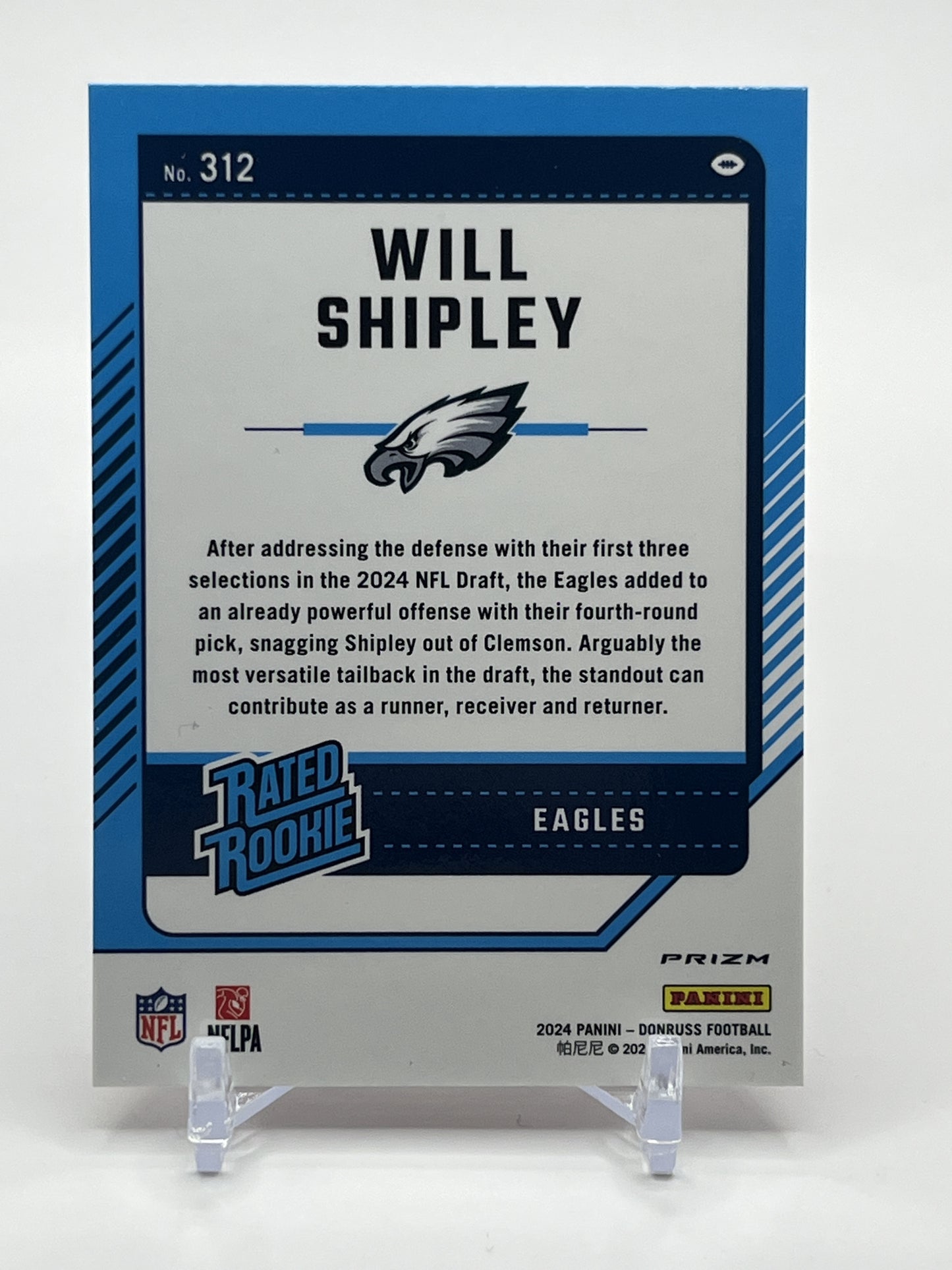 2024 Donruss Optic #298 Will Shipley Red Mojo Rated Rookie
