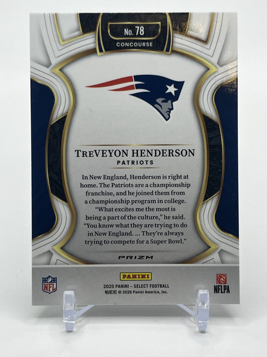 2025 Panini Select #78 TreVeyon Henderson Black and Green Prizm Shock RC
