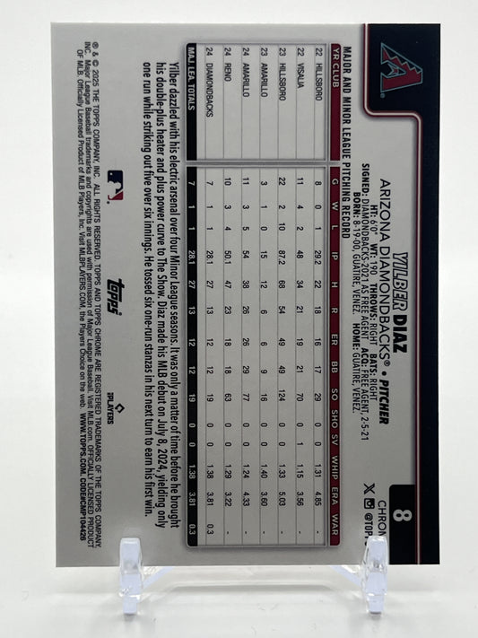2025 Topps Chrome #8 Yilber Diaz