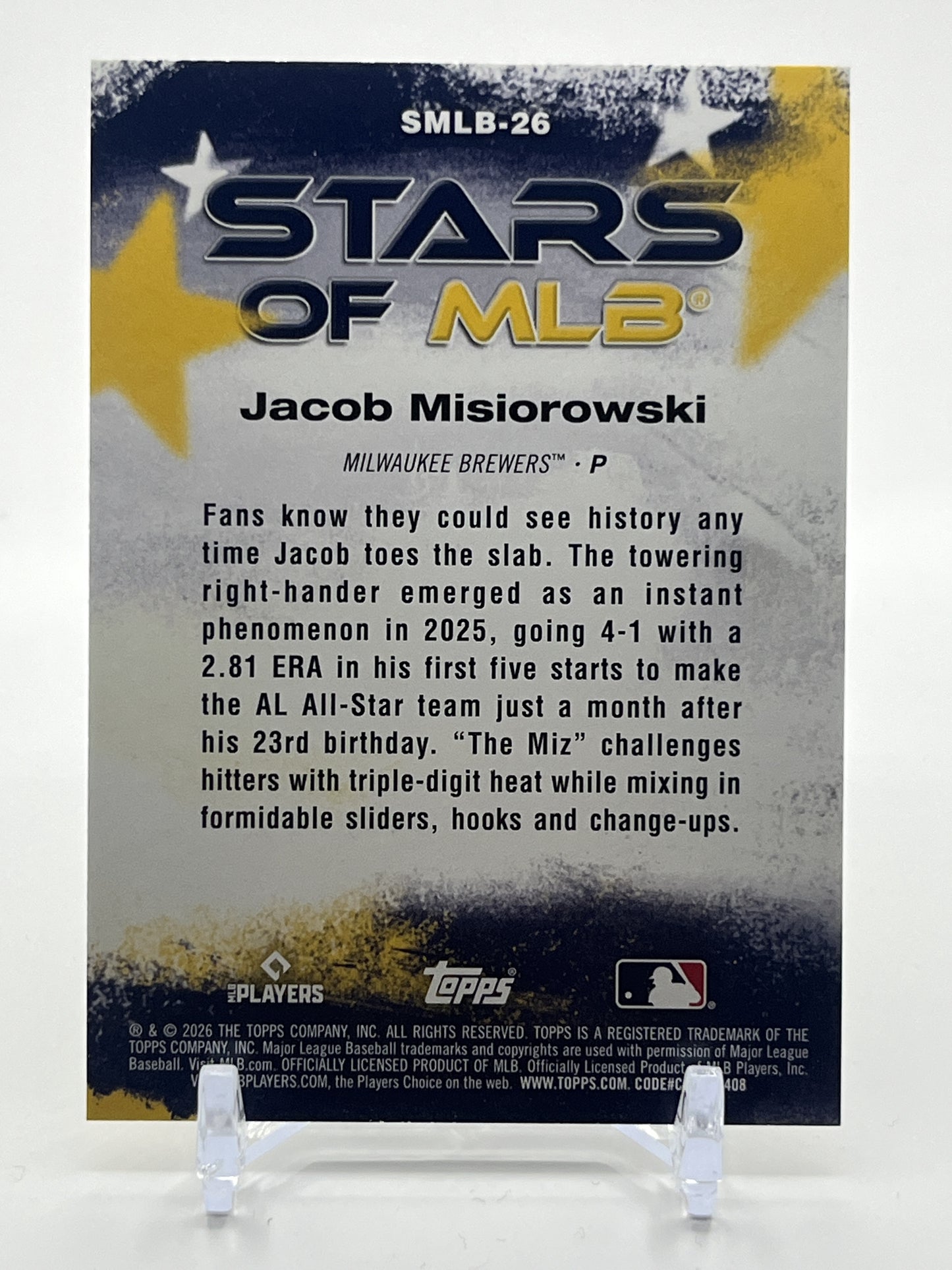 2026 Topps #SMLB-26 Jacob Misiorowski Stars of MLB