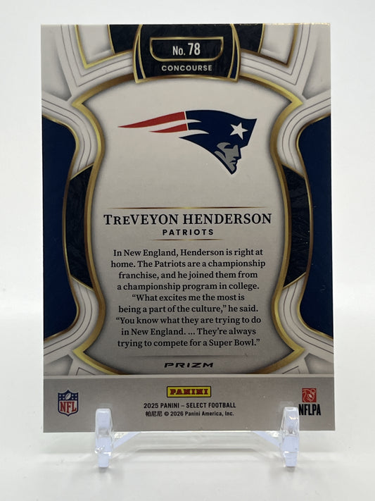 2025 Panini Select #78 TreVeyon Henderson Black and Green Prizm Shock