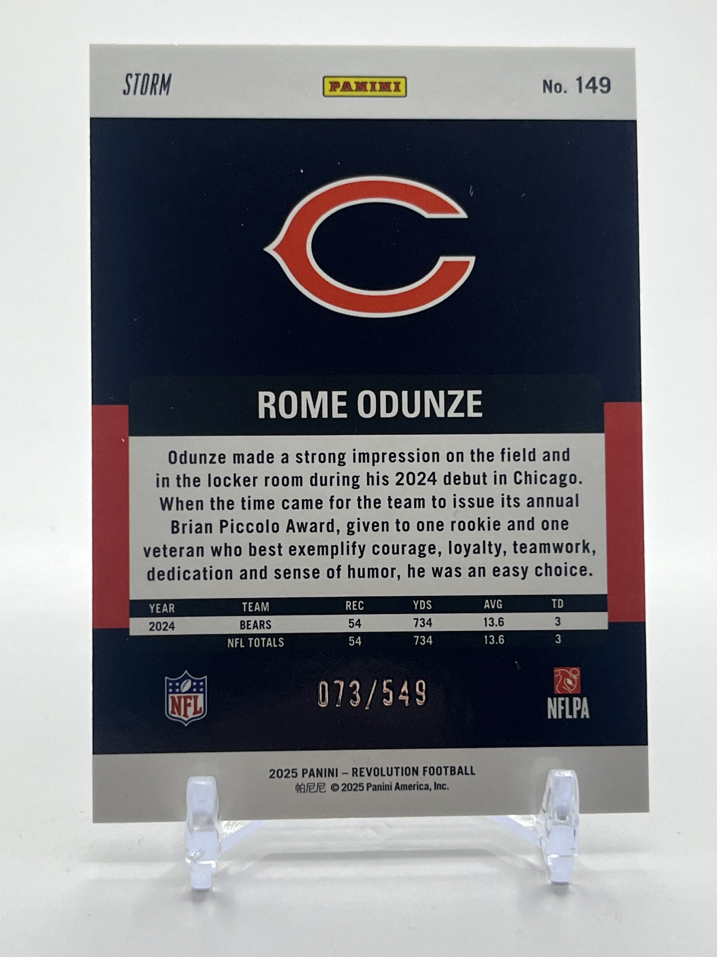 2025 Panini Revolution #149 Rome Odunze Blue Storm #/549