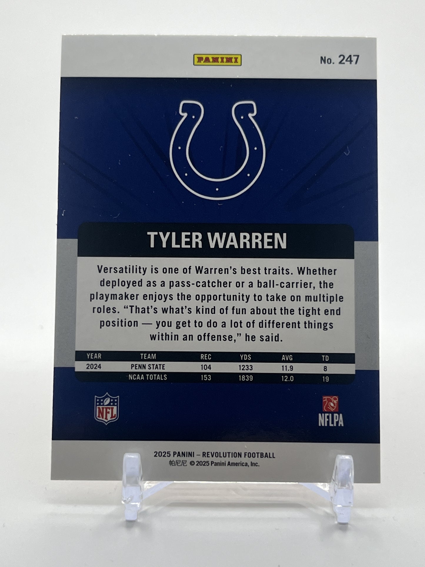 2025 Panini Revolution #247 Tyler Warren