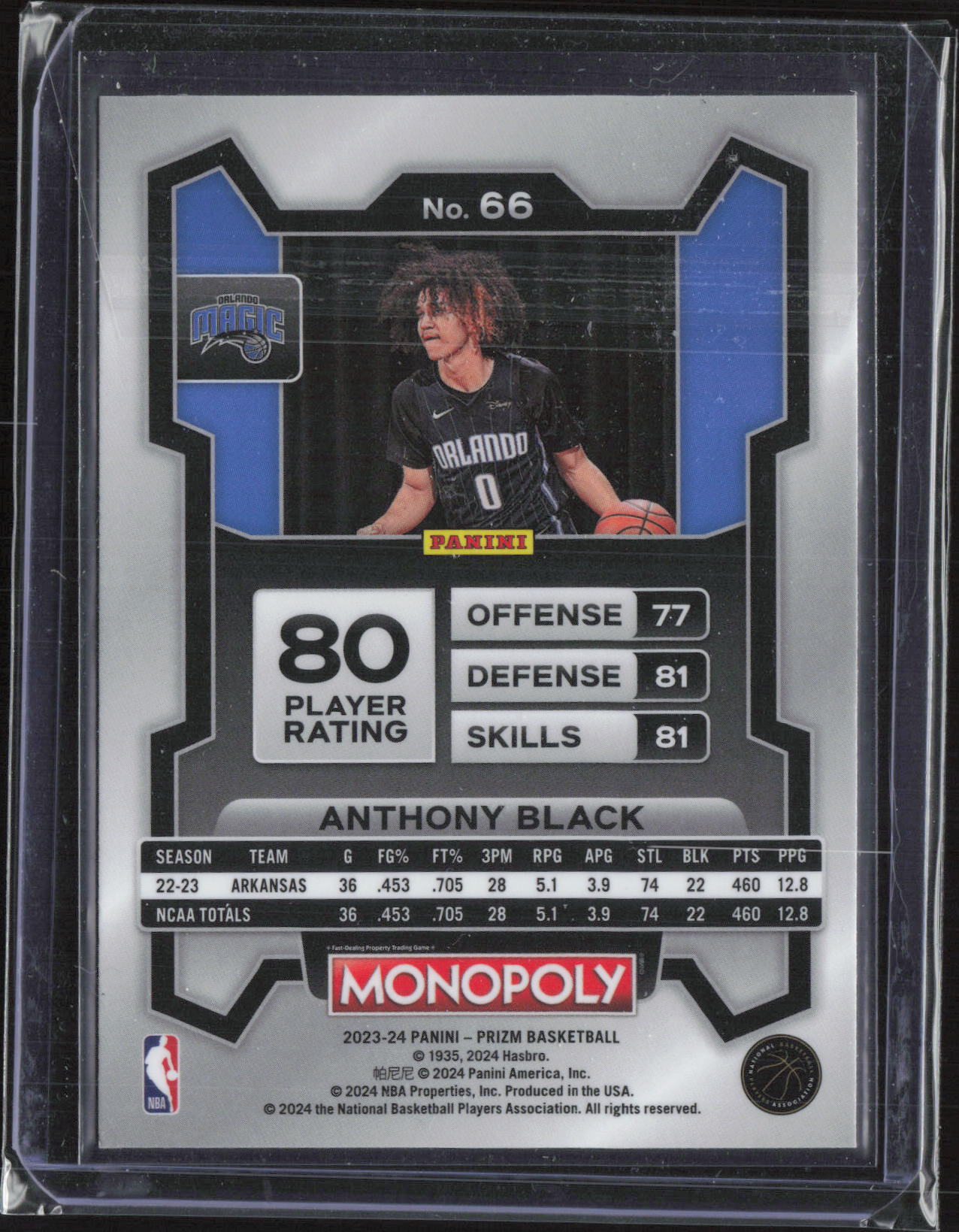 2023-24 Panini Prizm Monopoly #66 Anthony Black RC