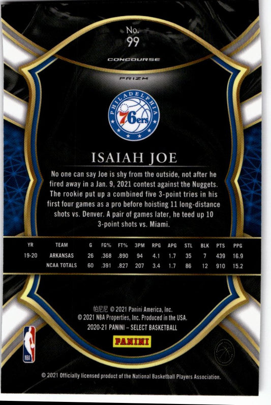 2020-21 Panini Select #99 Isaiah Joe Red White Green Cracked Ice
