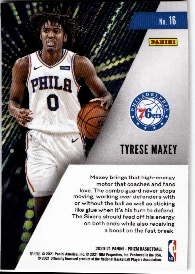 2020-21 Panini Prizm #16 Tyrese Maxey Instant Impact