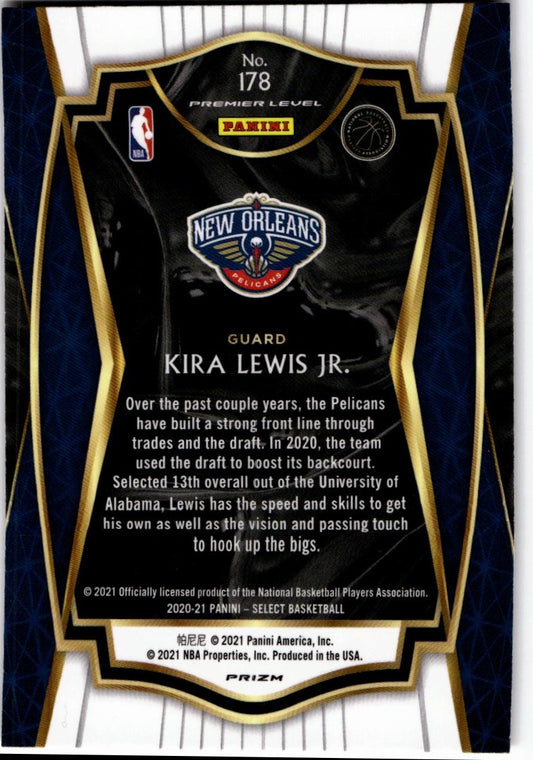 2020-21 Panini Select #178 Kira Lewis Jr. Red White Orange Shimmer