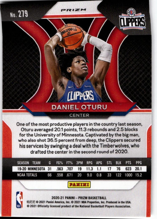 2020-21 Panini Prizm #279 Daniel Oturu Silver Prizms