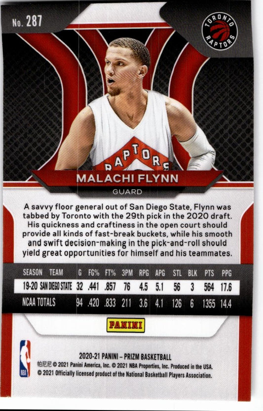 2020-21 Panini Prizm #287 Malachi Flynn