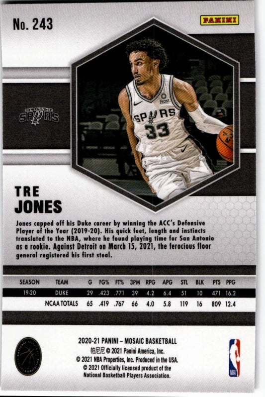 2020-21 Panini Mosaic #243 Tre Jones