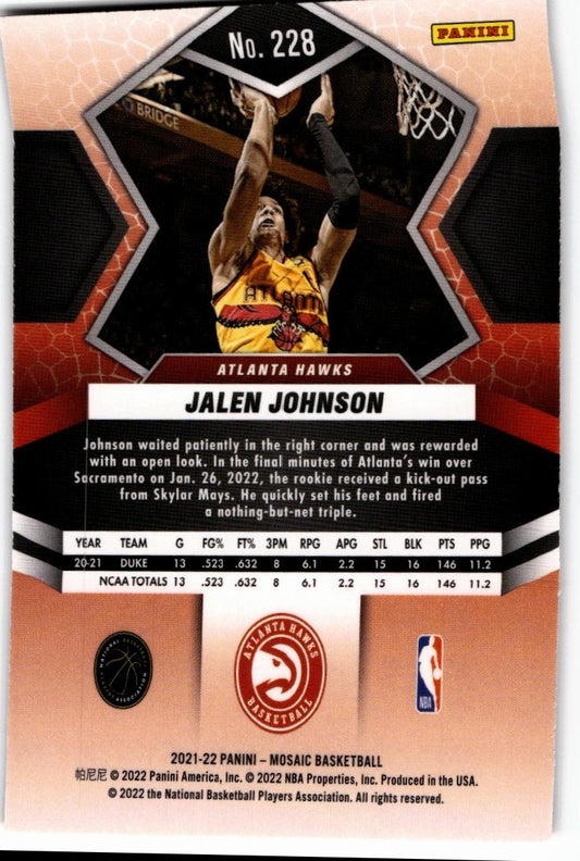 2021-22 Panini Mosaic #228 Jalen Johnson