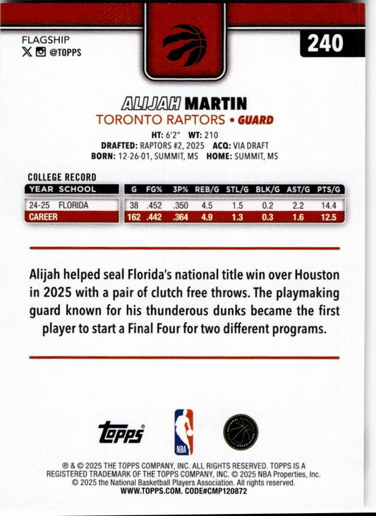 2025-26 Topps #240 Alijah Martin