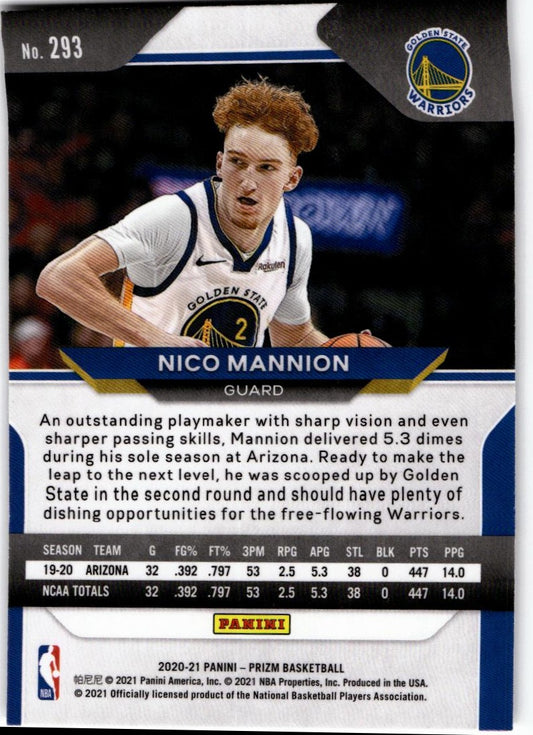 2020-21 Panini Prizm #293 Nico Mannion