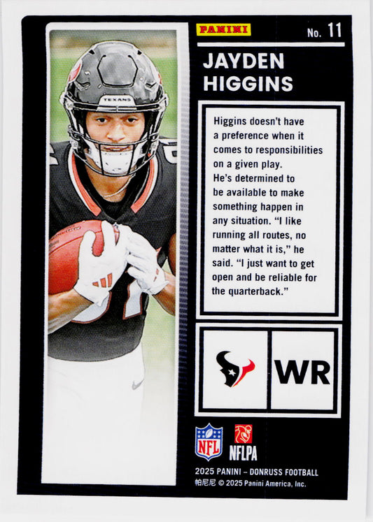 2025 Donruss #11 Jayden Higgins The Rookies