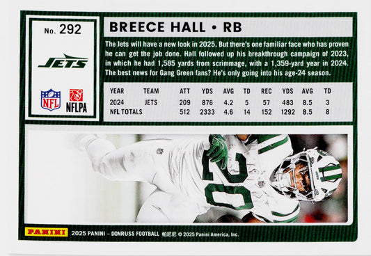 2025 Donruss #292 Breece Hall Press Proofs Red
