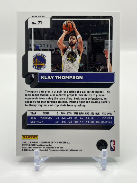 2022-23 Donruss Optic #71 Klay Thompson Hyper Green