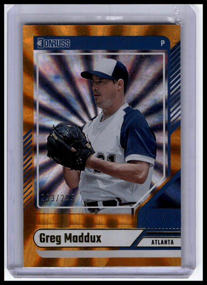 2024 Donruss #50 Greg Maddux Orange Laser #/299