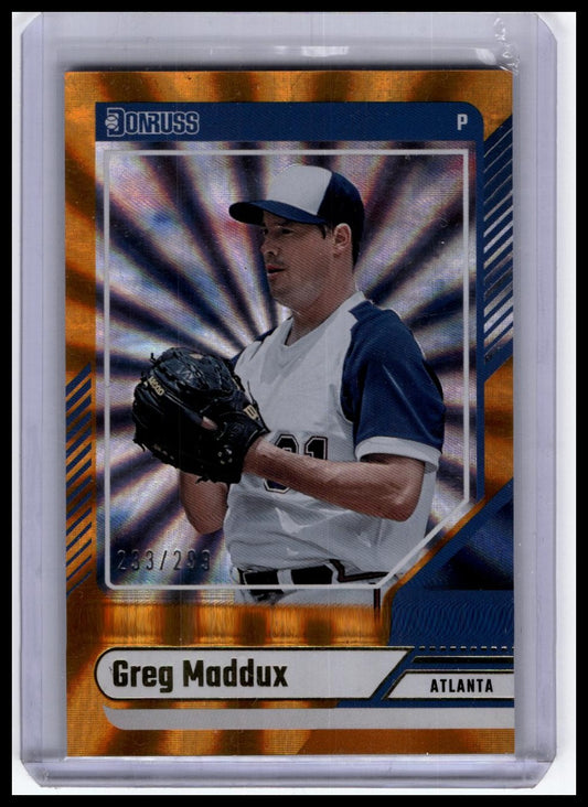 2024 Donruss #50 Greg Maddux Orange Laser #/299