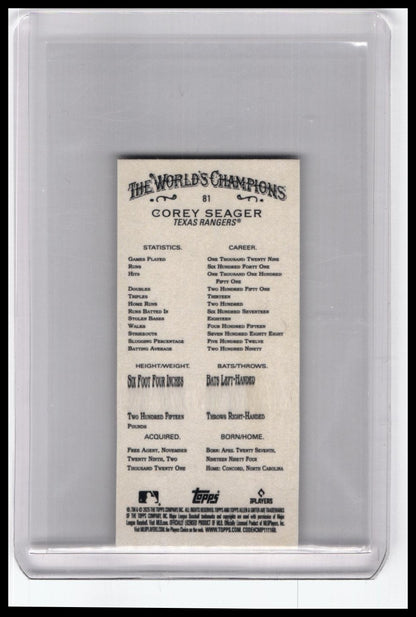2025 Topps Allen & Ginter #81 Corey Seager Mini-Card