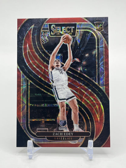 2024-25 Panini Select #192 Zach Edey Red Scope Prizm #/249