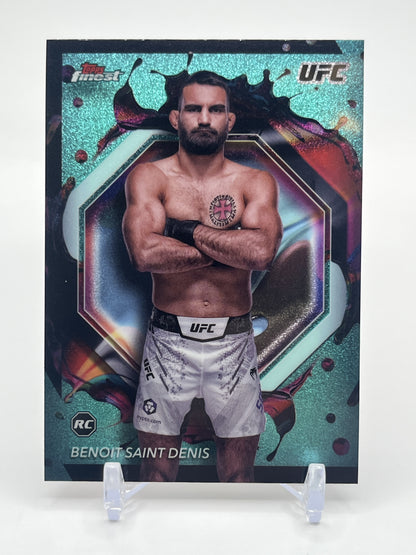 2024 Topps Finest UFC #243 Benoit Saint Denis Aqua Glitter Refractors