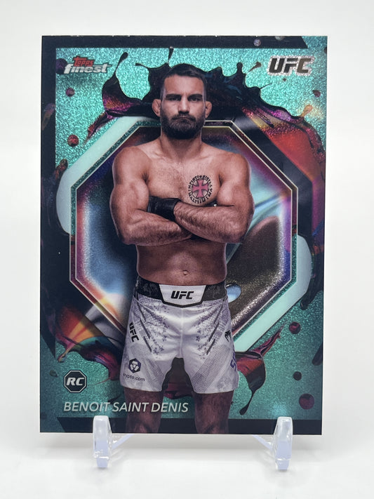 2024 Topps Finest UFC #243 Benoit Saint Denis Aqua Glitter Refractors