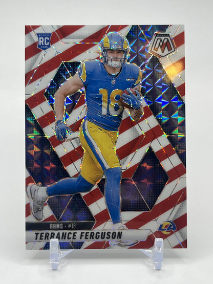 2025 Panini Mosaic #364 Terrance Ferguson Mosaic Red and White Stripe