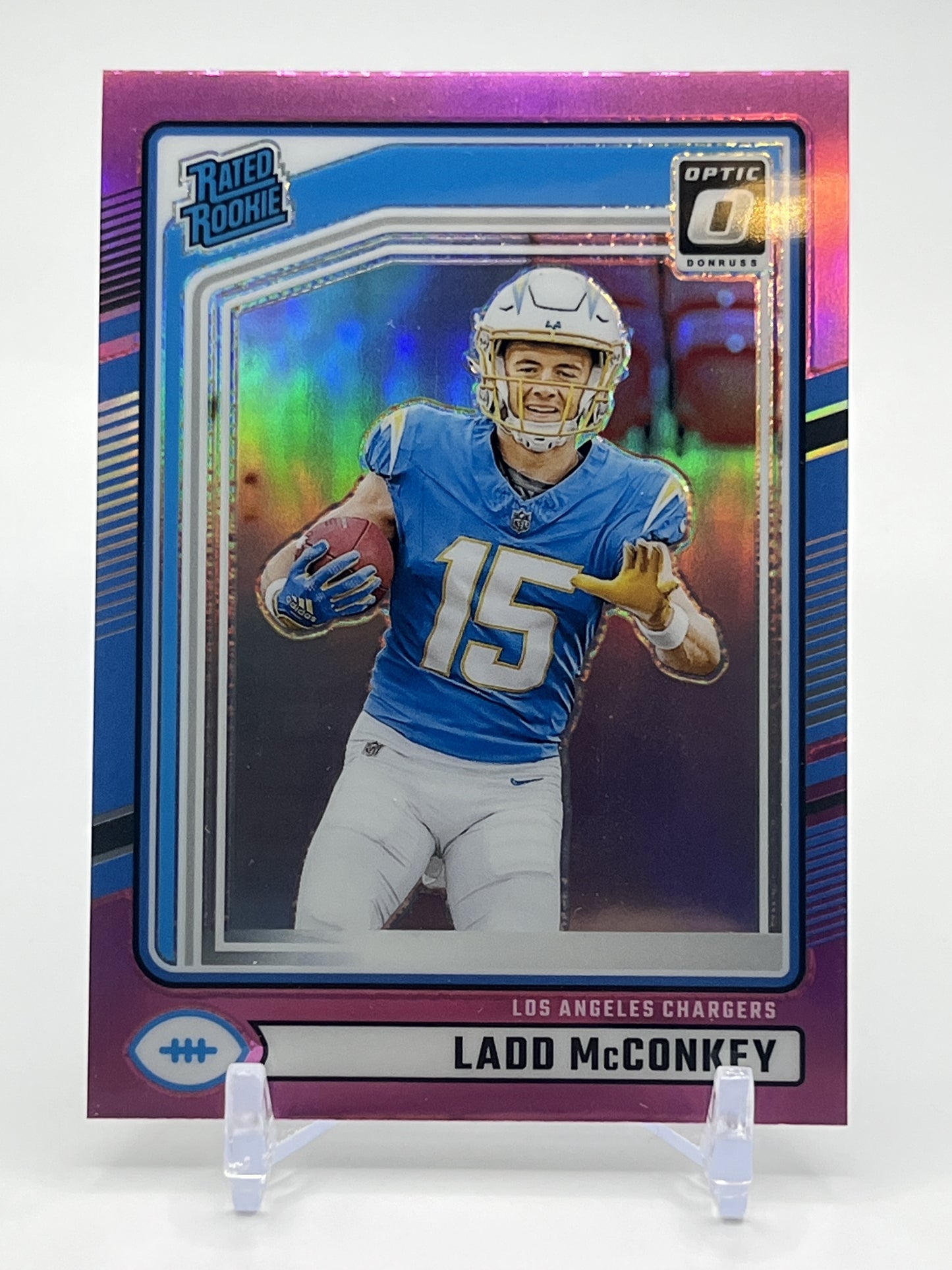 2024 Donruss Optic #266 Ladd McConkey Pink Rated Rookie