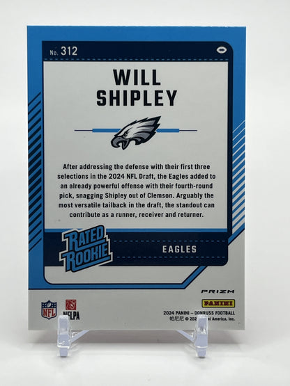 2024 Donruss Optic #298 Will Shipley Red Mojo Rated Rookie