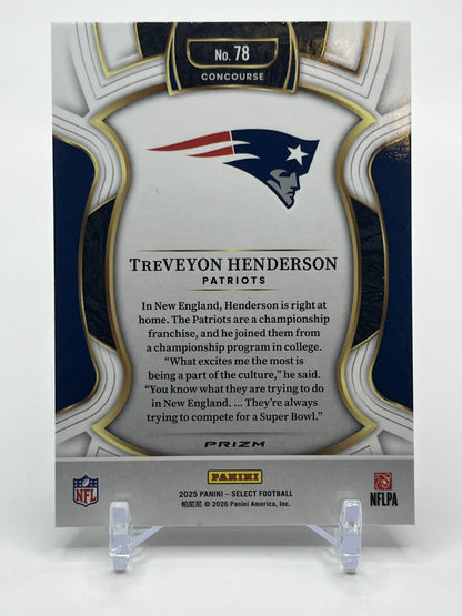 2025 Panini Select #78 TreVeyon Henderson Black and Green Prizm Shock RC