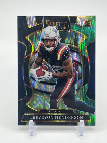 2025 Panini Select #78 TreVeyon Henderson Black and Green Prizm Shock RC