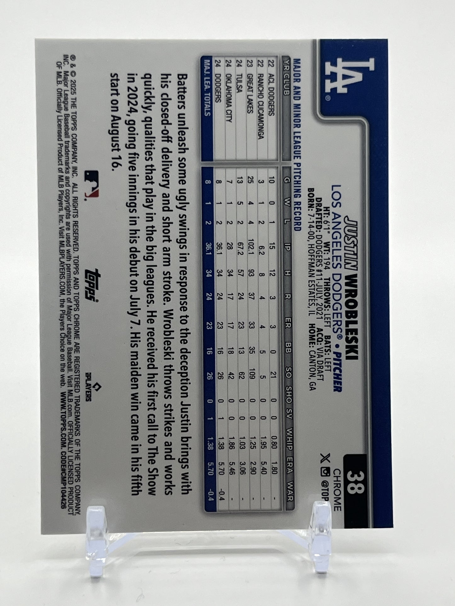 2025 Topps Chrome #38 Justin Wrobleski