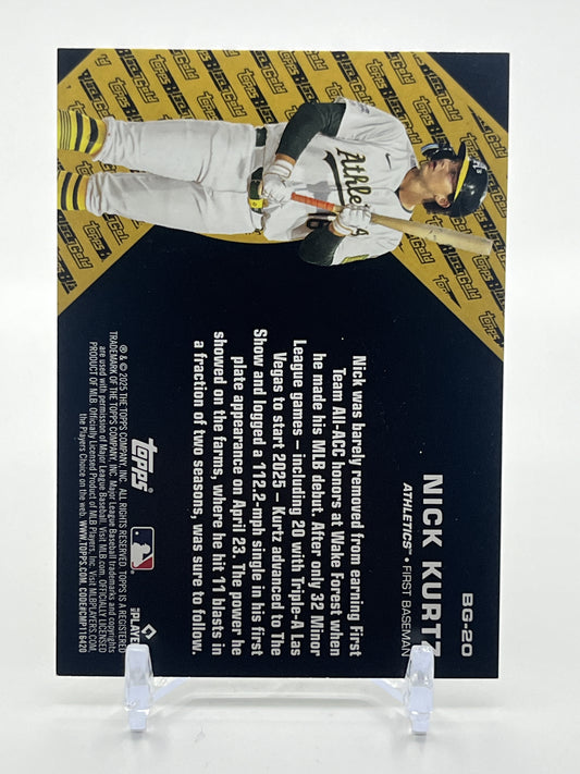 2025 Topps Update #BG-20 Nick Kurtz Topps Black Gold