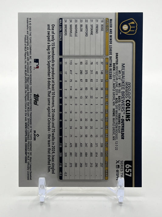 2025 Topps #657 Isaac Collins