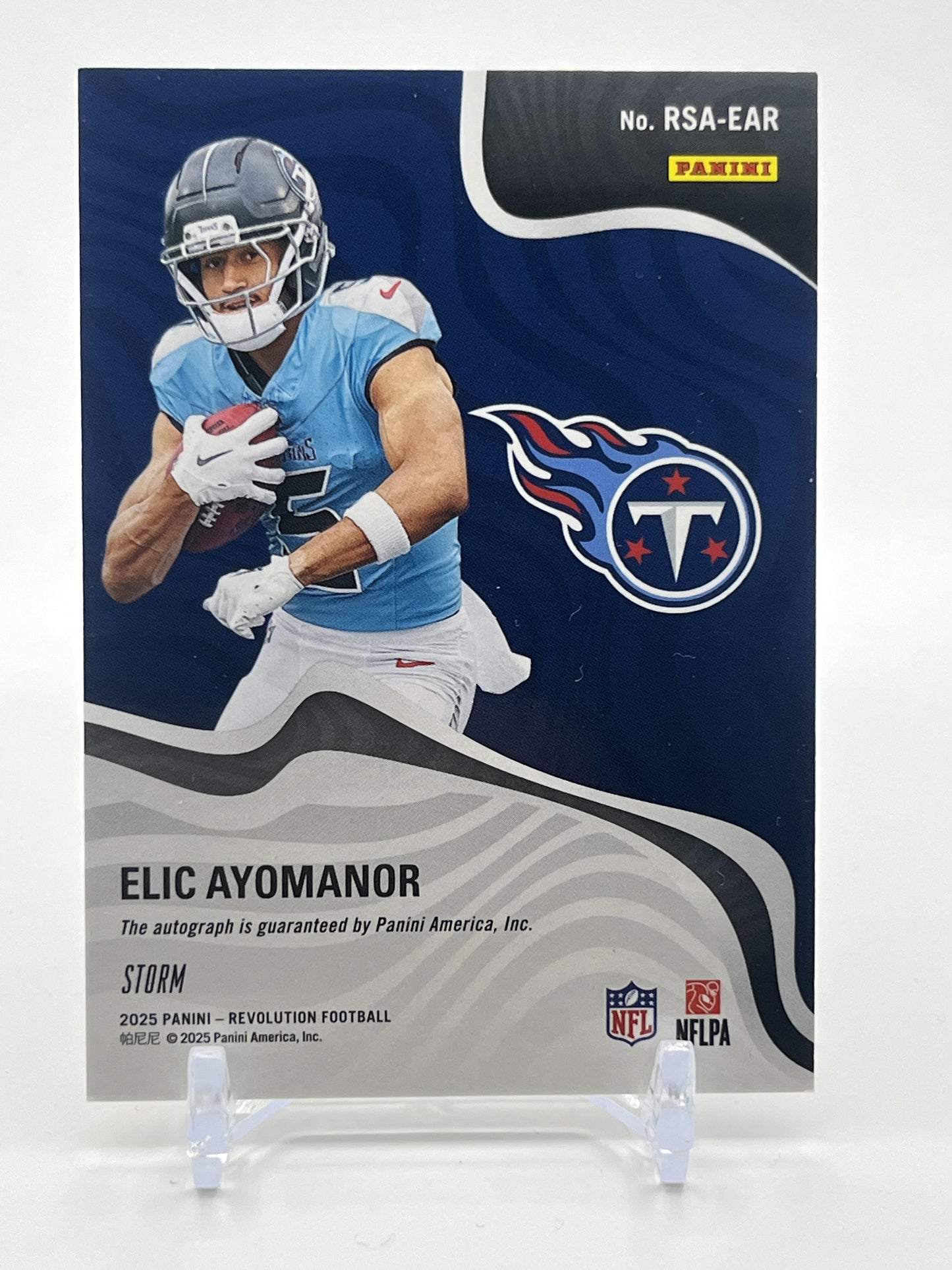 2025 Panini Revolution #RSA-EAR Elic Ayomanor Revolution Signatures Storm