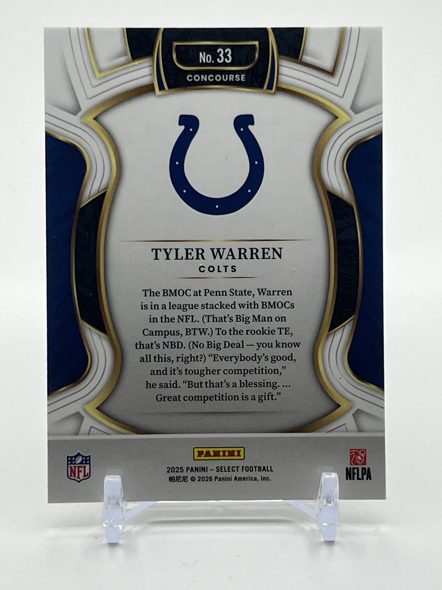 2025 Panini Select #33 Tyler Warren