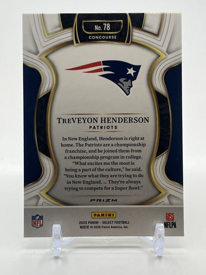 2025 Panini Select #78 TreVeyon Henderson Black and Green Prizm Shock
