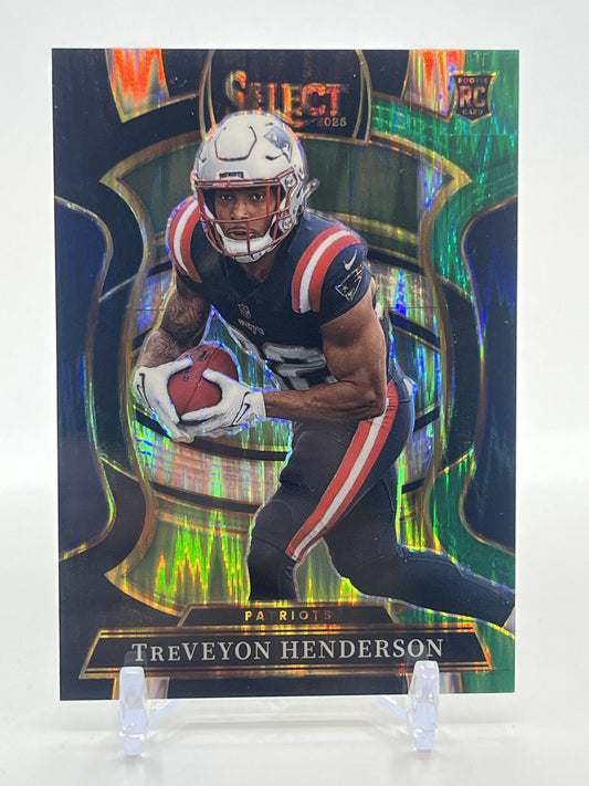 2025 Panini Select #78 TreVeyon Henderson Black and Green Prizm Shock