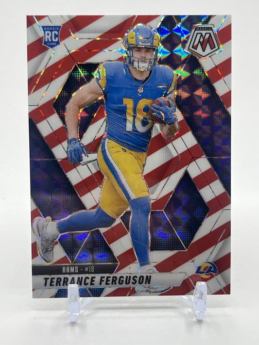 2025 Panini Mosaic #364 Terrance Ferguson Mosaic Red and White Stripe