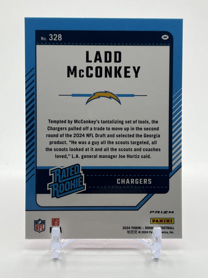 2024 Donruss #328 Ladd McConkey Optic Rated Rookies Preview Pink