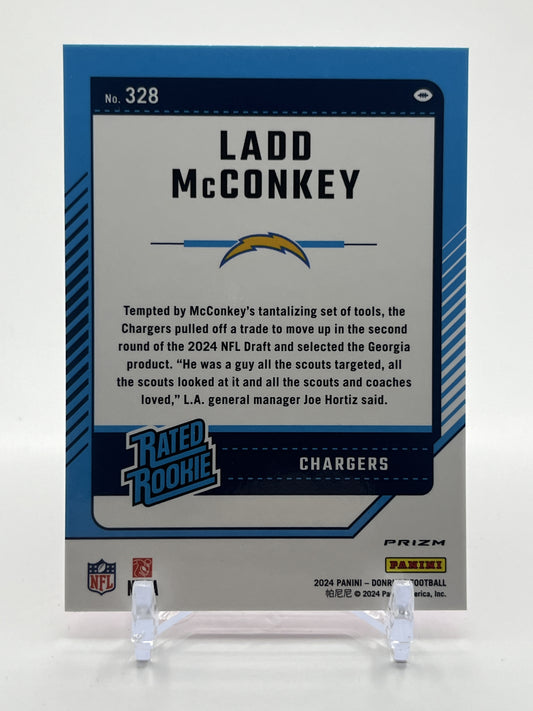 2024 Donruss #328 Ladd McConkey Optic Rated Rookies Preview Pink