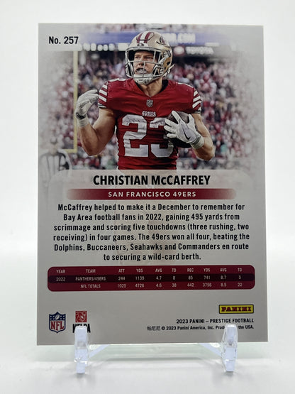 2023 Panini Prestige #257 Christian McCaffrey Xtra Points Premium Green