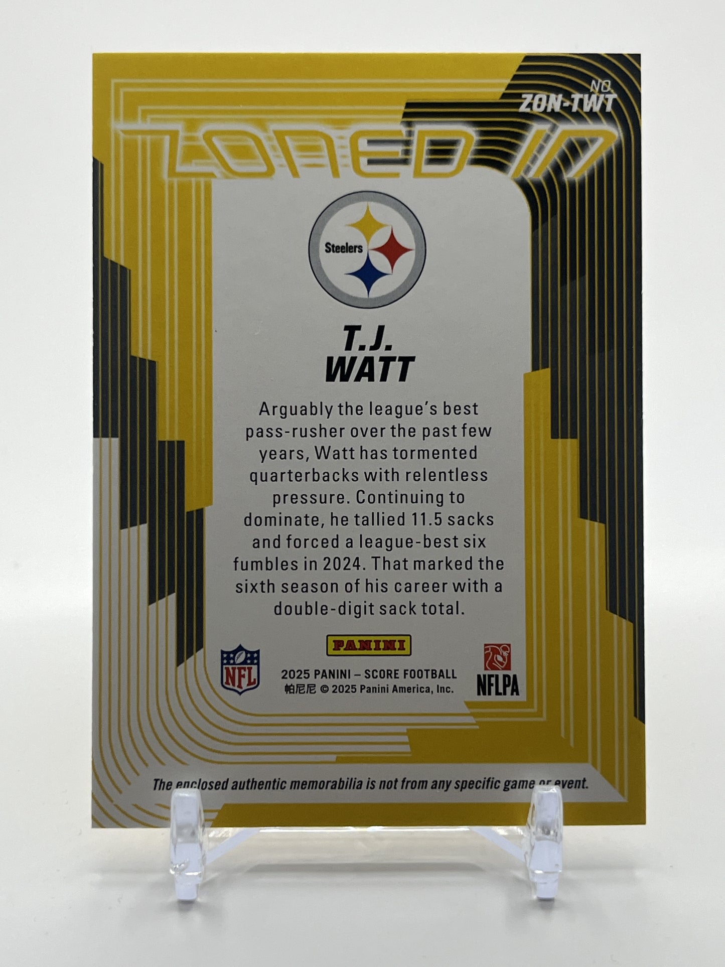 2025 Score #ZON-TWT T.J. Watt Zoned In Jerseys
