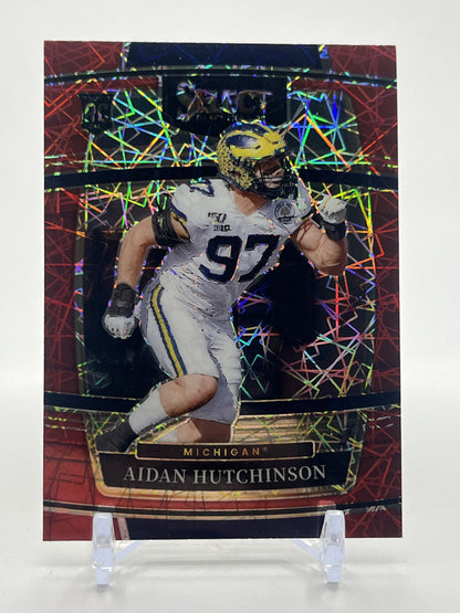 2022 Panini Select Draft Picks #33 Aidan Hutchinson Gold Lazer Prizm