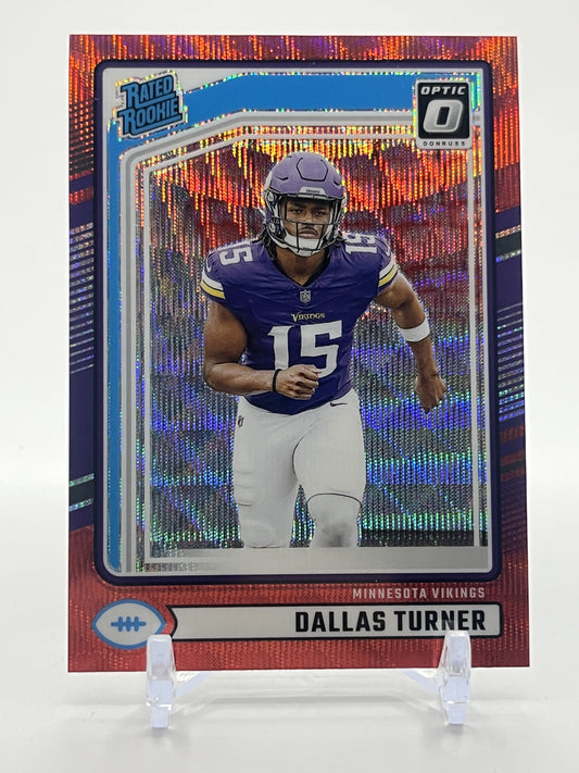2024 Donruss #331 Dallas Turner Optic Rated Rookies Preview Red Wave