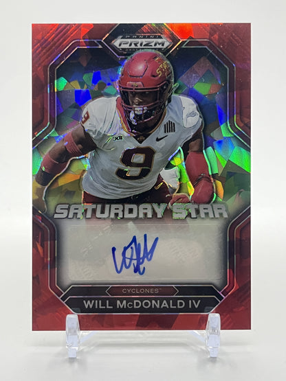 2023 Panini Prizm Draft Picks #SSS-WMC Will McDonald IV Saturday Star Signatures