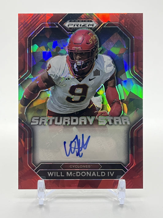 2023 Panini Prizm Draft Picks #SSS-WMC Will McDonald IV Saturday Star Signatures